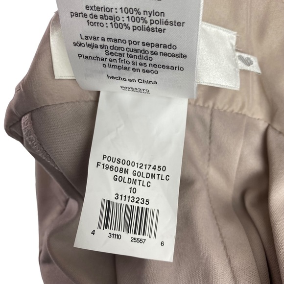 David’s Bridal Gold Metallic Halter Bridesmaid Dress Size 10 Shiny Glitter - Picture 7 of 12